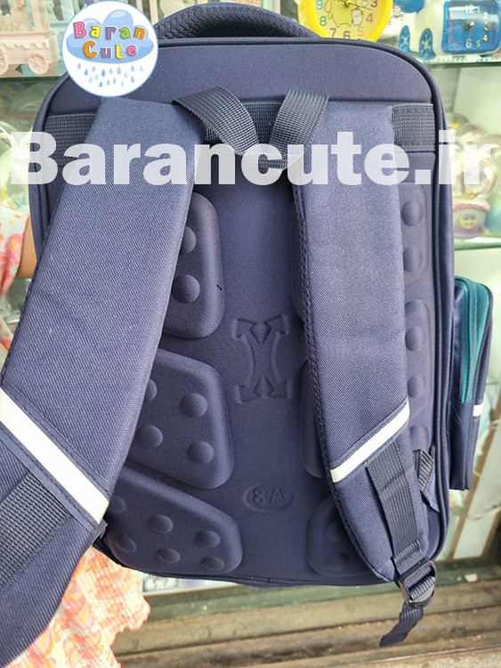 کیف و کوله پشتی مدرسه وارداتی طرح medo سبز سورمه ای