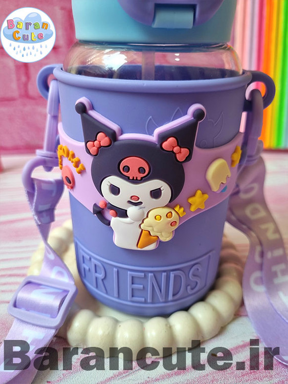 قمقمه فانتزی وارداتی نی دار و عروسک سیلیکونی طرح کورومی