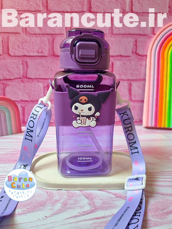 قمقمه فانتزی وارداتی نی دار طرح کورومی بنفش