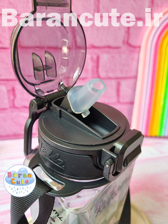 قمقمه فانتزی نی دار طرح خرس توت فرنگی