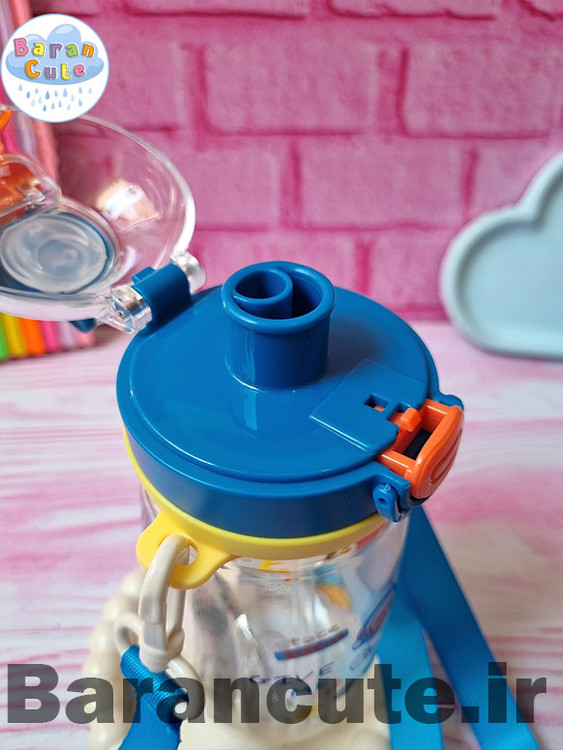 قمقمه فانتزی وارداتی دو حالته نی دار و لب نوش پسرانه فضایی آبی