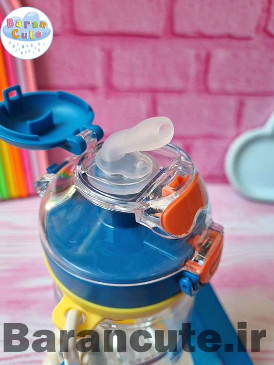 قمقمه فانتزی وارداتی دو حالته نی دار پسرانه طرح فضایی آبی