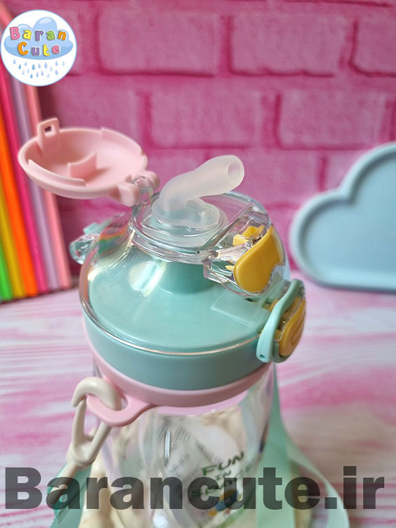 قمقمه فانتزی وارداتی لب نوش طرح فضایی آبی پاستیلی