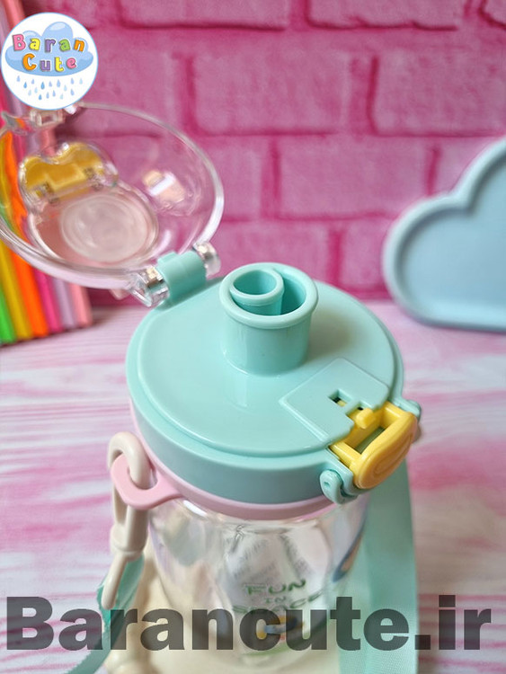 قمقمه فانتزی وارداتی دو حالته نی دار طرح فضایی آبی پاستیلی