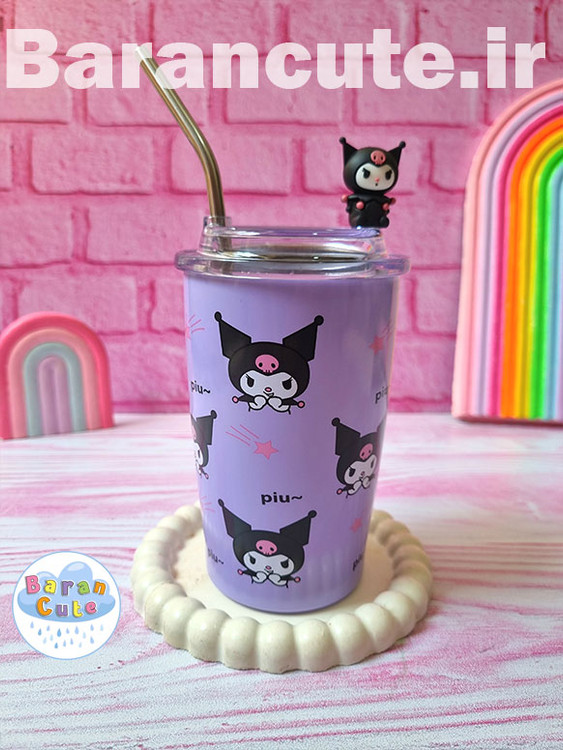 ماگ استیل نی دار وارداتی طرح کورومی