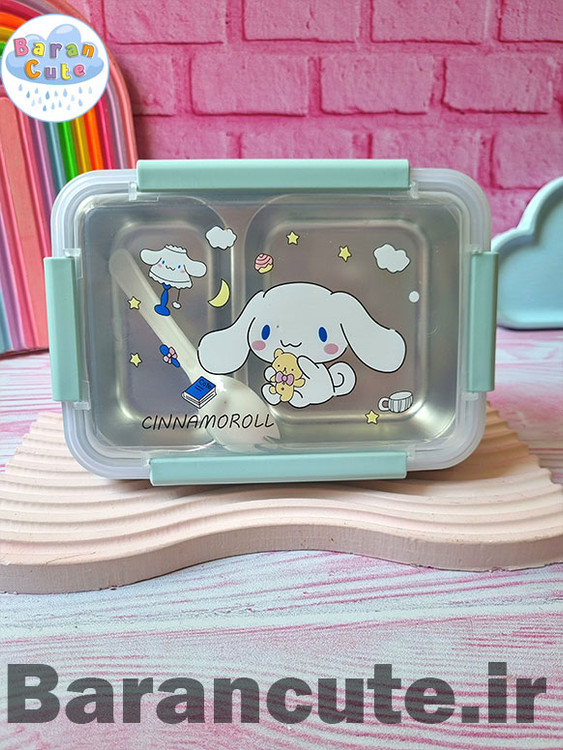 ظرف غذا لانچ باکس استیل 2 قسمته طرح سینامورولظرف غذا لانچ باکس استیل 2 قسمته طرح سینامورول