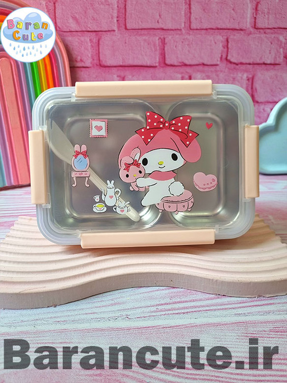 ظرف غذا لانچ باکس استیل 2 قسمته طرح ملودی