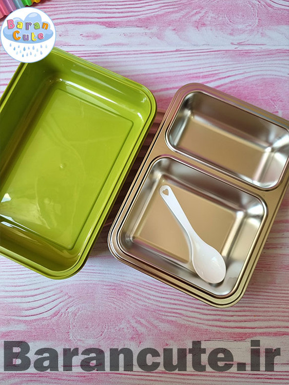 ظرف غذا لانچ باکس استیل 2 قسمته دایناسور