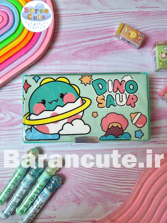 جامدادی کتابی مگنتی بزرگ دو طرفه طرح دایناسور کیوت