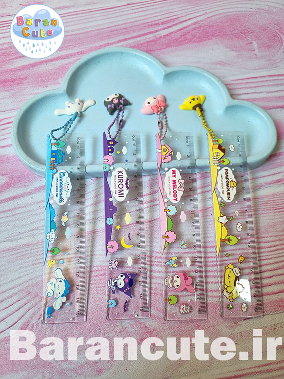 خط کش فانتزی عروسکی آویز دار طرح کورومی و دوستان