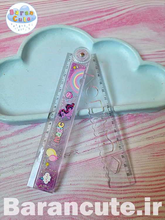 خط کش فانتزی آکواریومی شابلون دار طرح پونی