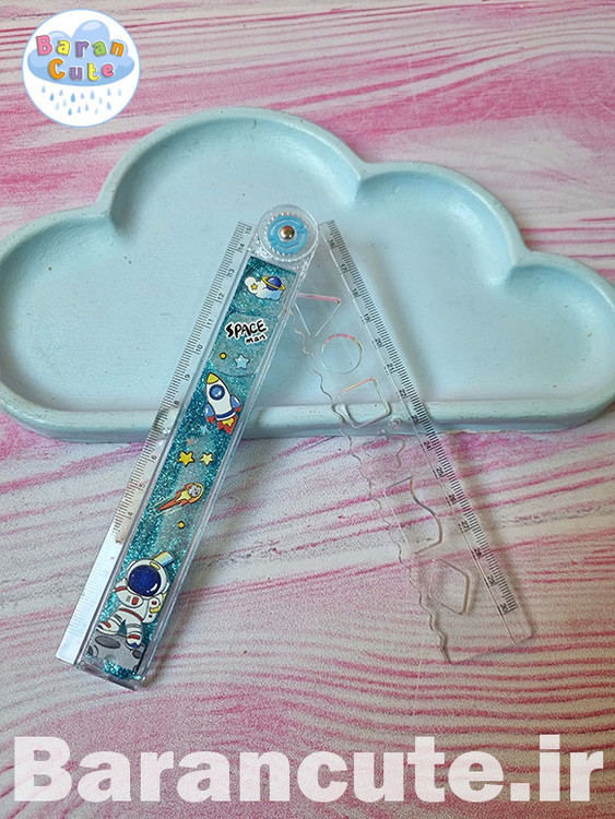 خط کش آکواریومی تاشو شابلون دار طرح فضانورد