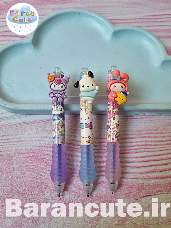 خودکار پاکن دار کلیکی عروسکی گریپ دار (چرخشی) طرح کورومی و دوستان