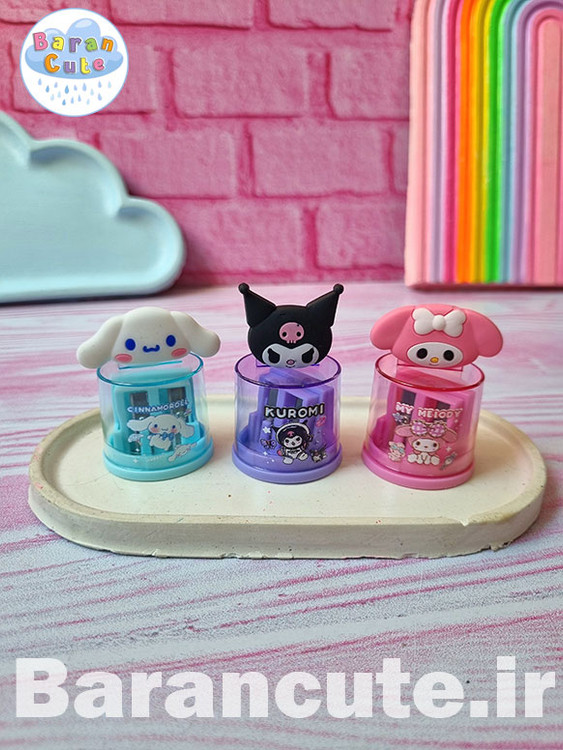 تراش مخزن دار وارداتی دو سوراخ عروسکی طرح کورومی و دوستان