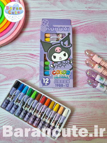 مداد شمعی پاستل نقاشی 12 رنگ کورومی