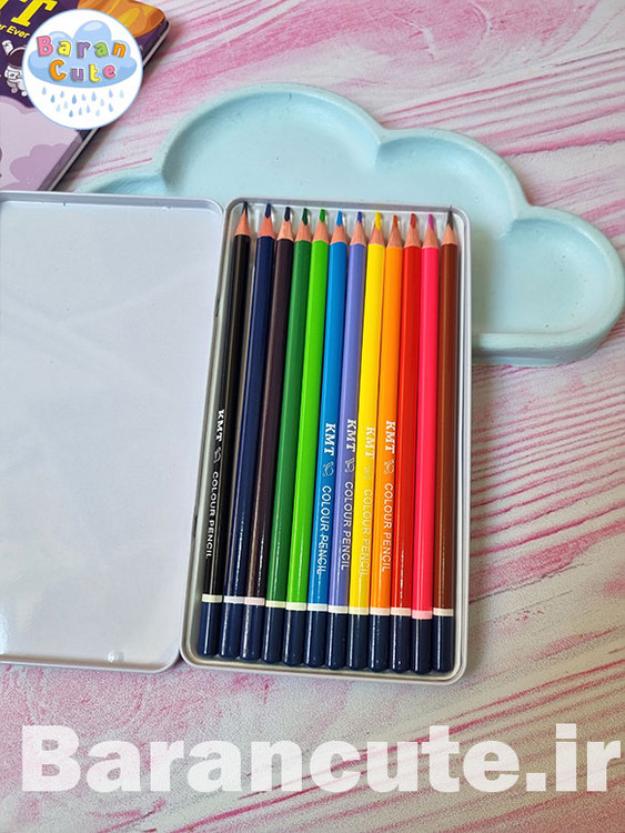 رنگی وارداتی 12 رنگ جعبه فلزی طرح فضانورد