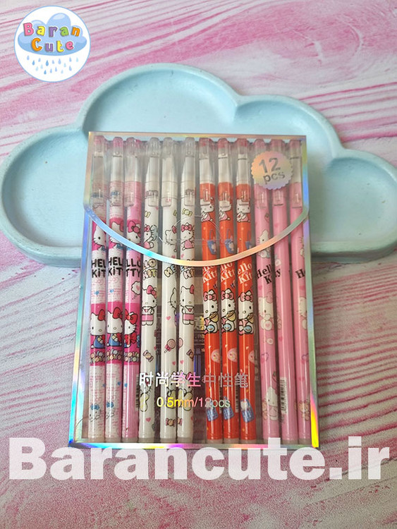 خودکار پاکن دار بسته ی 12 عددی طرح کیتی