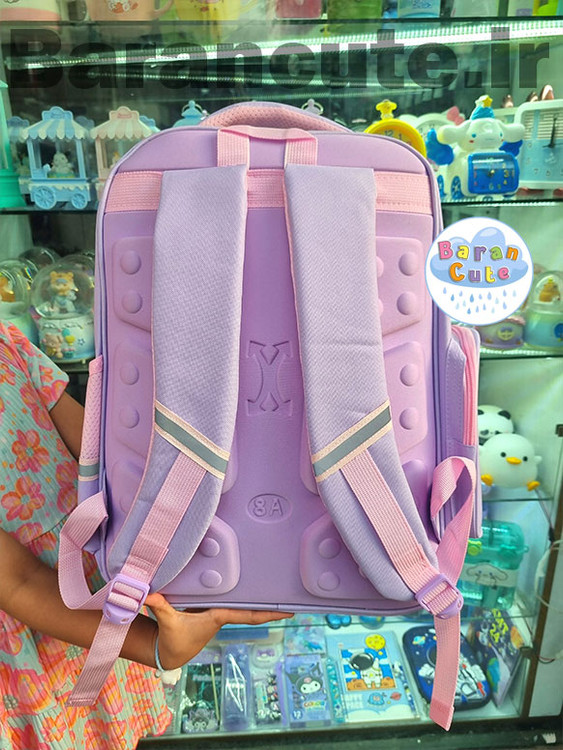 کیف و پشتی مدرسه خارجی و وارداتی طرح medo یاسی صورتی