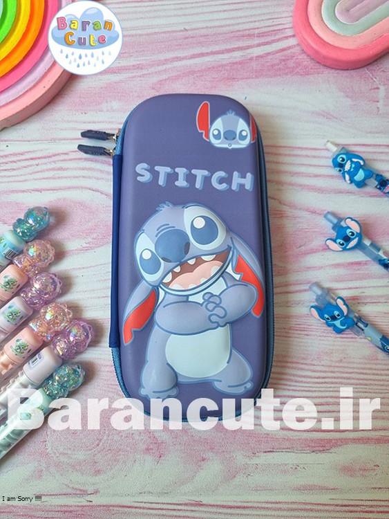 جامدادی نیم تبلتی برجسته طرح استیج سورمه ای