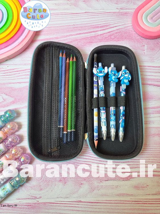 جامدادی نیم برجسته طرح استیج آبی آسمانی