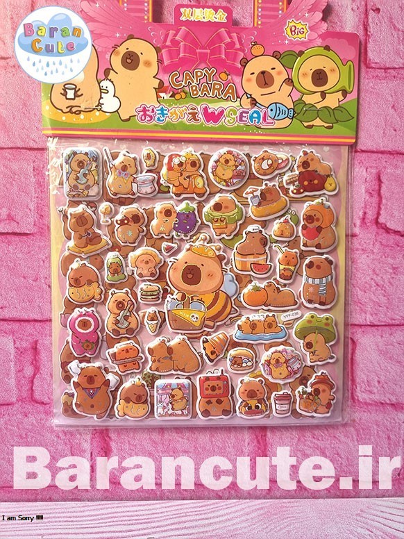 برچسب و استیکر برجسته 100 عددی دو قسمته طرح کاپی بارا