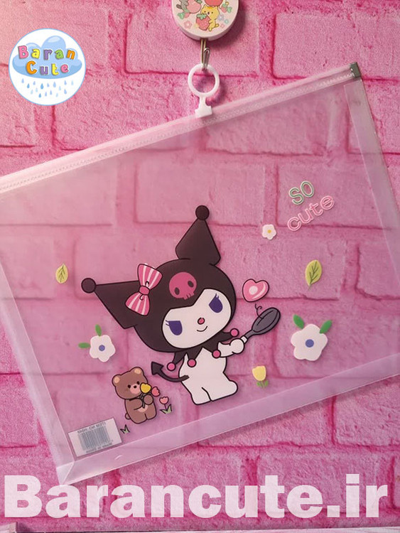 پوشه زیپ دار فانتزی a4 طرح کورومی