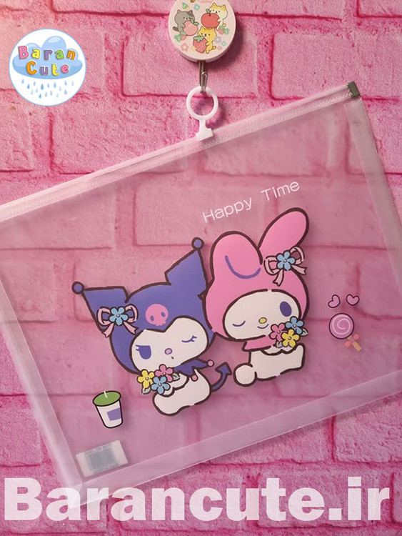 پوشه زیپ دار فانتزی a4 طرح کورومی و ملودی