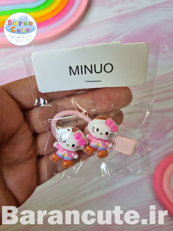 کش مو و گل سر دخترانه وارداتی عروسکی طرح کیتی