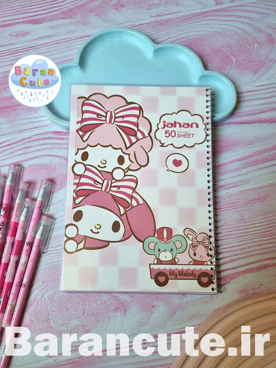 دفتر 50 برگ سیمی جلد شده طرح ملودی 4