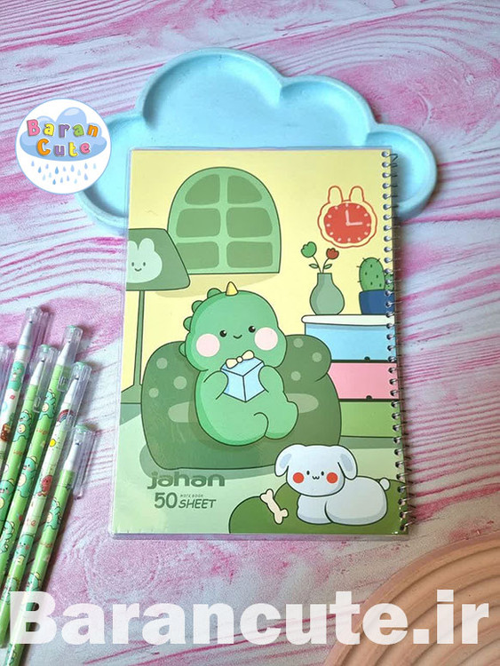 دفتر 50 برگ سیمی جلد شده طرح دایناسور 2