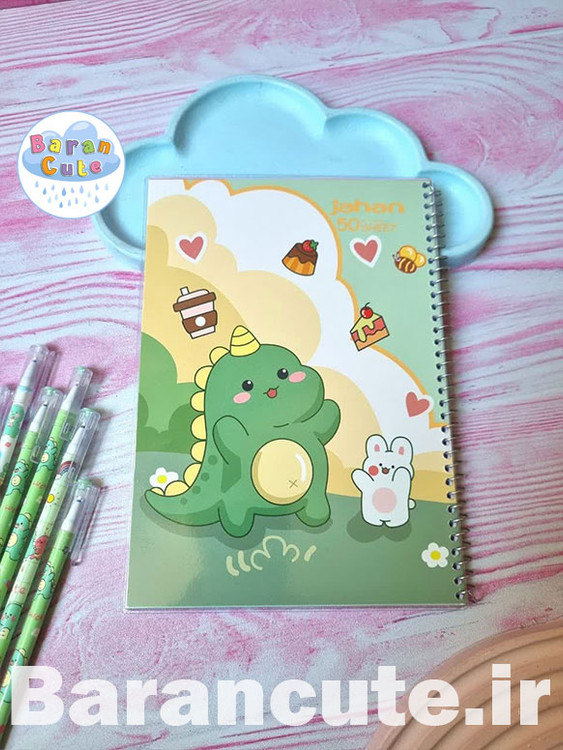 دفتر 50 برگ سیمی جلد شده طرح دایناسور 3