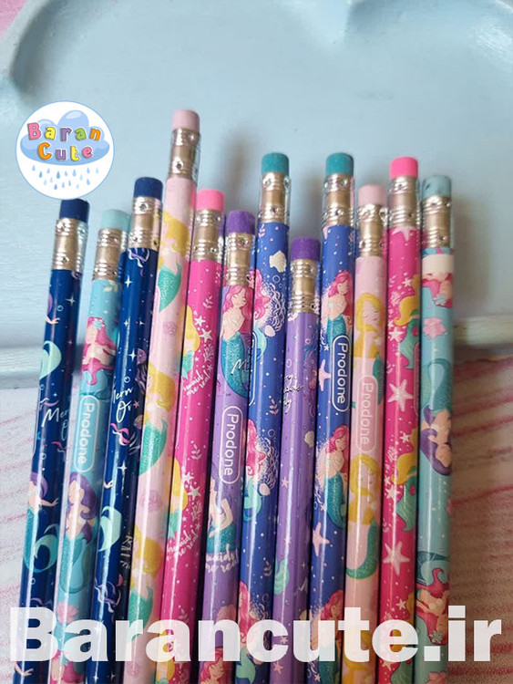 مداد فانتزی پاکن دار بسته ای طرح پری دریایی