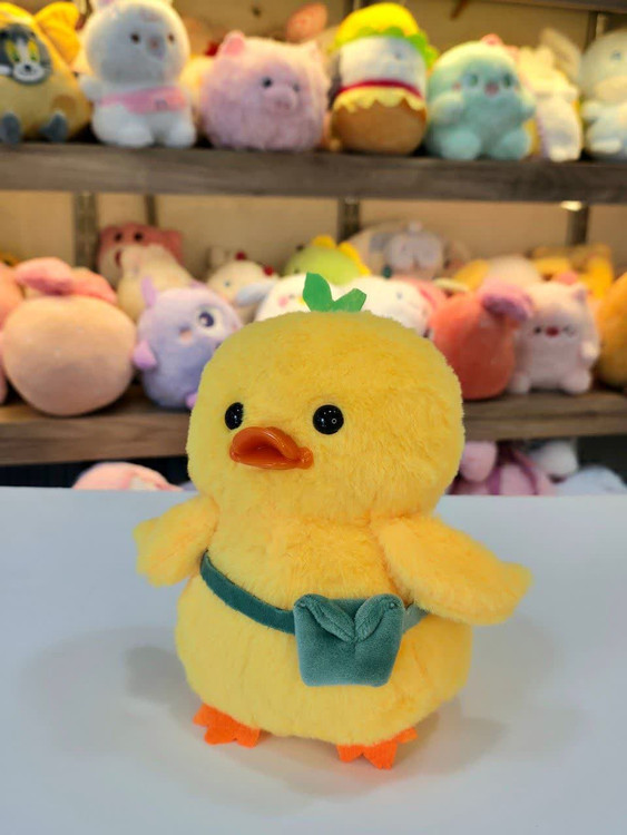 عروسک پولیشی وارداتی طرح جوجه کوچولو کیف دار 25 سانتی