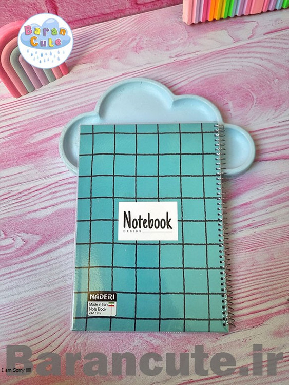 دفتر 80 برگ سیمی جلد شده طرح چک آبی