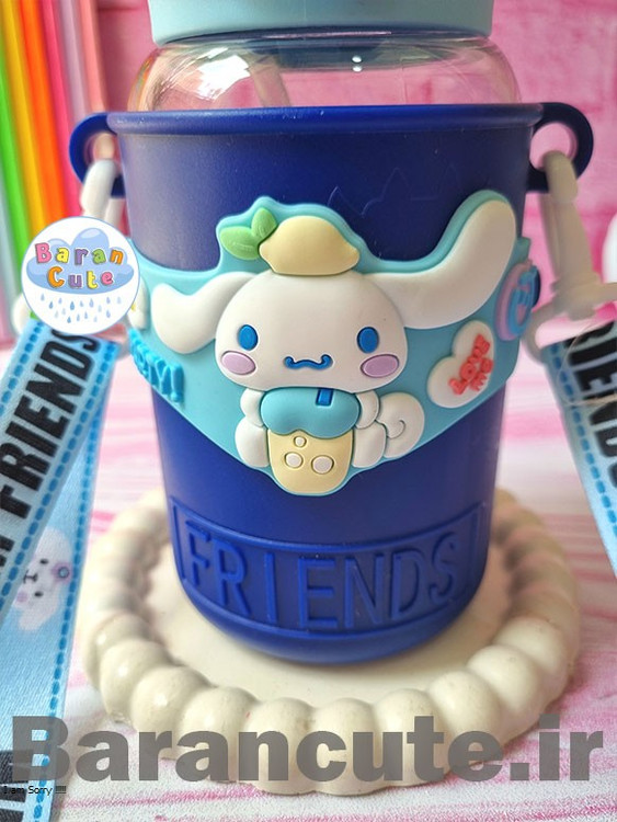 قمقمه فانتزی وارداتی نی دار با محافظ سیلیکونی