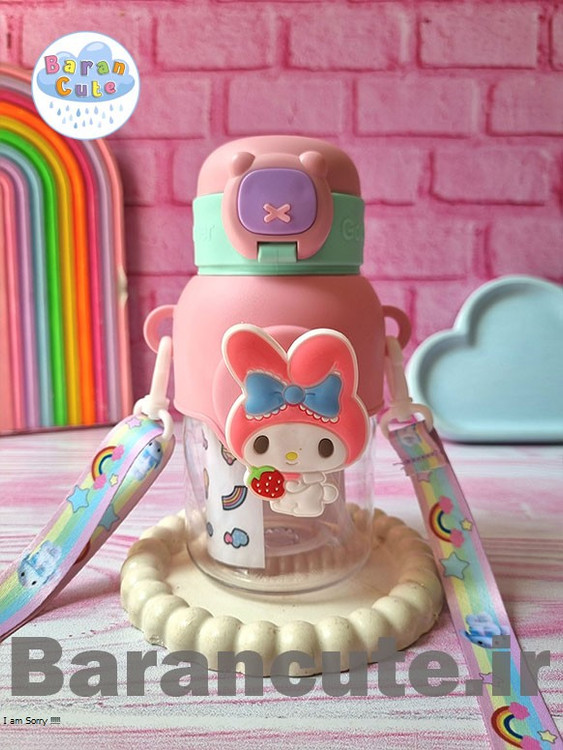 قمقمه فانتزی وارداتی نی دار با عروسک اسپینری طرح ملودی