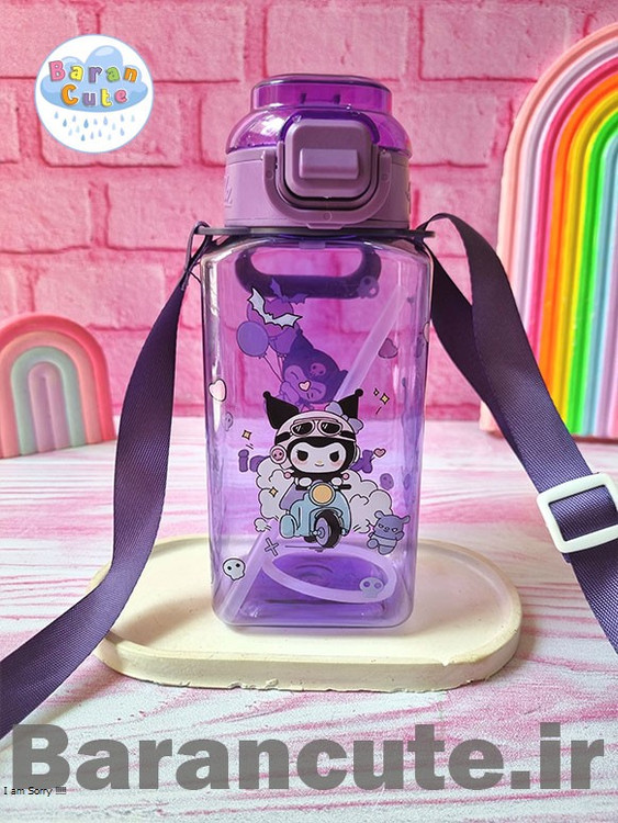 قمقمه فانتزی وارداتی نی دار طرح کورومی بنفش