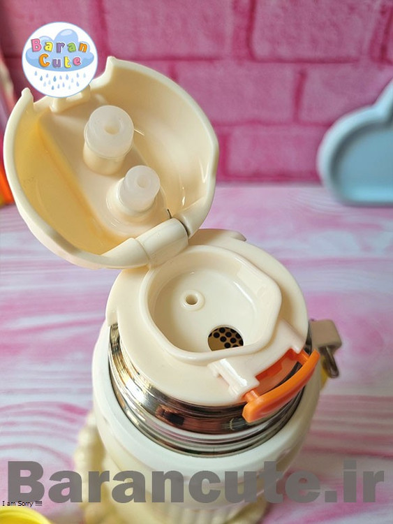 تراول ماگ اورجینال (فلاسک مسافرتی) لیوان دار دو حالته ( طرح پیشی لیمویی