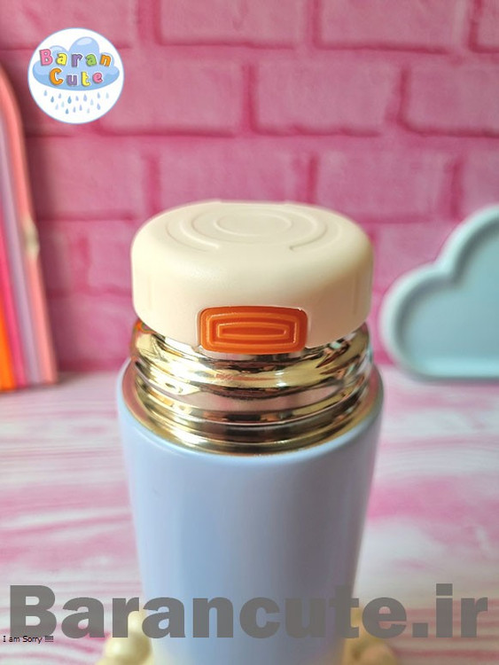 تراول ماگ (فلاسک مسافرتی) لیوان دار مینیمال طرح پاستیلی