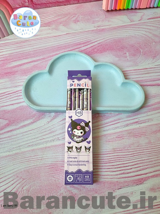مداد فانتزی پاکن دار بسته ی 12 عددی شاین دار طرح کورومی