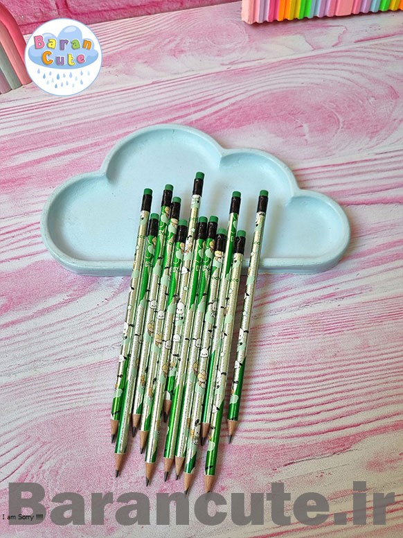 مداد فانتزی پاکن دار بسته ی 12 عددی شاین دار
