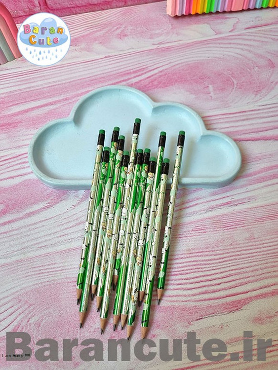 مداد فانتزی پاکن دار بسته ی 12 عددی شاین دار