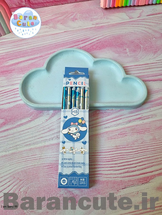 مداد فانتزی پاکن دار بسته ی 12 عددی شاین دار طرح سینامورول