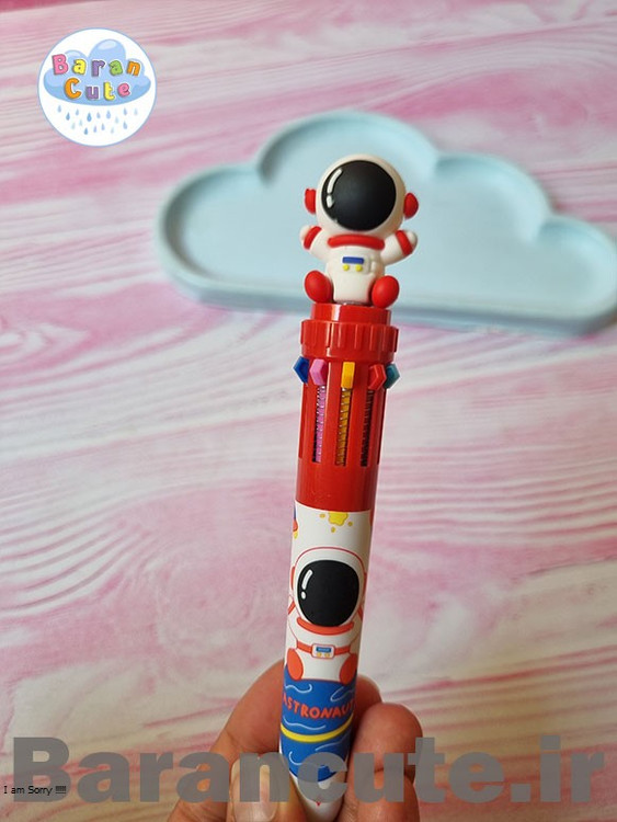 خودکار فانتزی 10 رنگ کلیکی طرح فضانورد