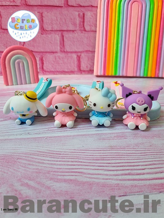 جاکلیدی جاسویچی فانتزی همراه با بند آویز طرح ملودی ، کیتی ، سینامورول و کورومی