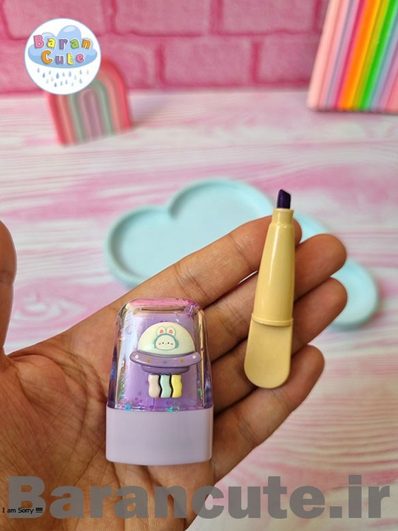 هایلایتر فانتزی پاستیلی آکواریومی 4 رنگ طرح بستنی