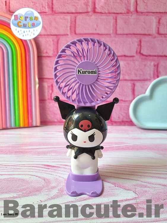 فن (پنکه دستی) و هولدر موبایل فانتزی طرح کورومی عروسکی