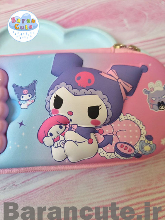 جامدادی نیم تبلتی برجسته ماشین حساب دار طرح کورومی صورتی