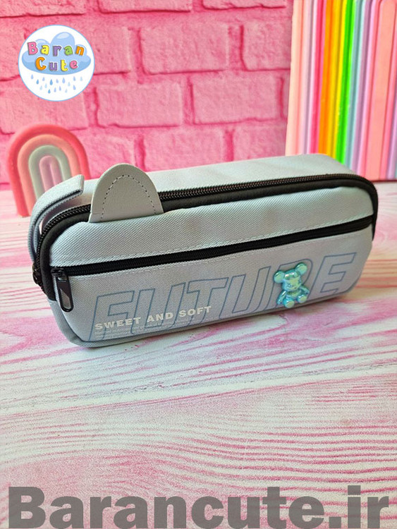 جامدادی وارداتی پینترستی دو زیپ آبی