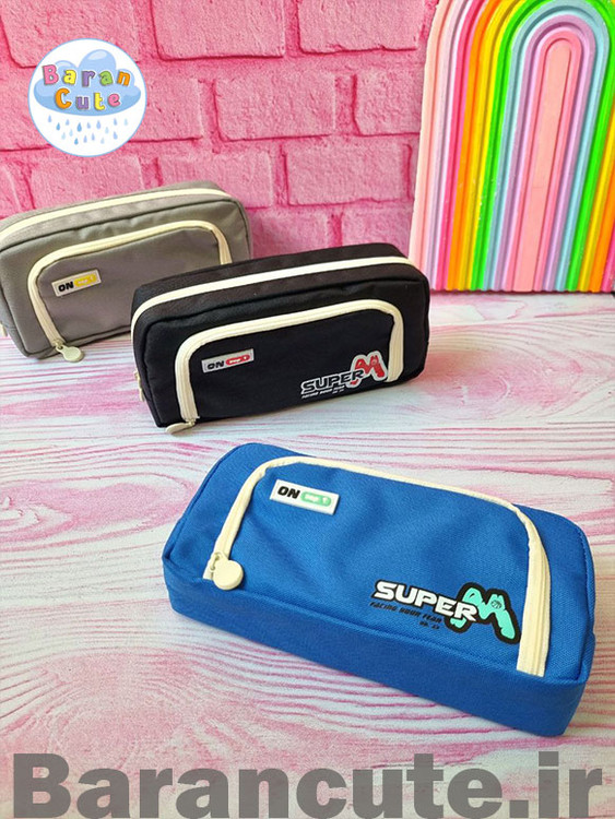 جامدادی وارداتی اسپرت دو زیپ طرح super